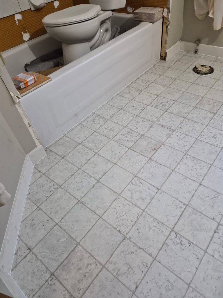 Water Damage On Bathroom Floor with Mold project photo 6